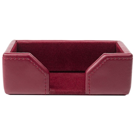 Dacasso Burgundy Bonded Leather Business Card Holder AG-5207